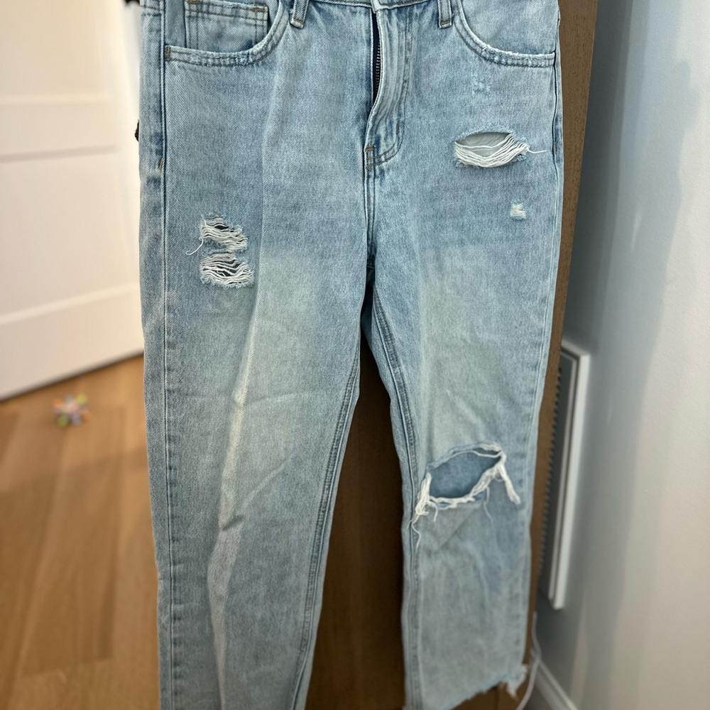 Trendy high rise vervet Distressed Women's Cropped Jeans